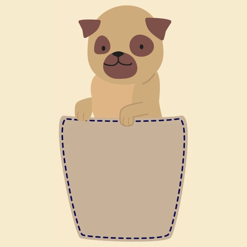 Brusttasche mit Mops