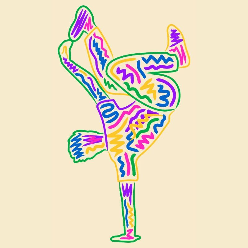 Breakdancing Breakdancer Colorful Boys Breakdance
