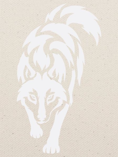 Wolf's silhouette in contrast