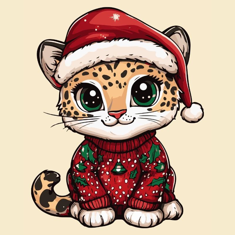 Bande dessinée de Noël léopard
