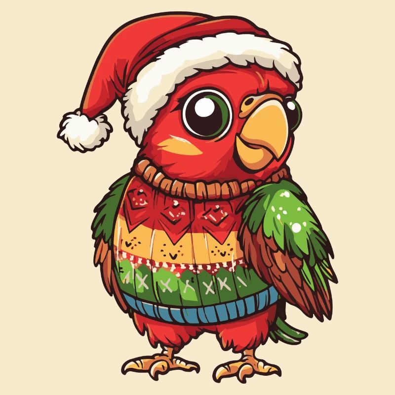 Bande dessinée de Noël perroquet