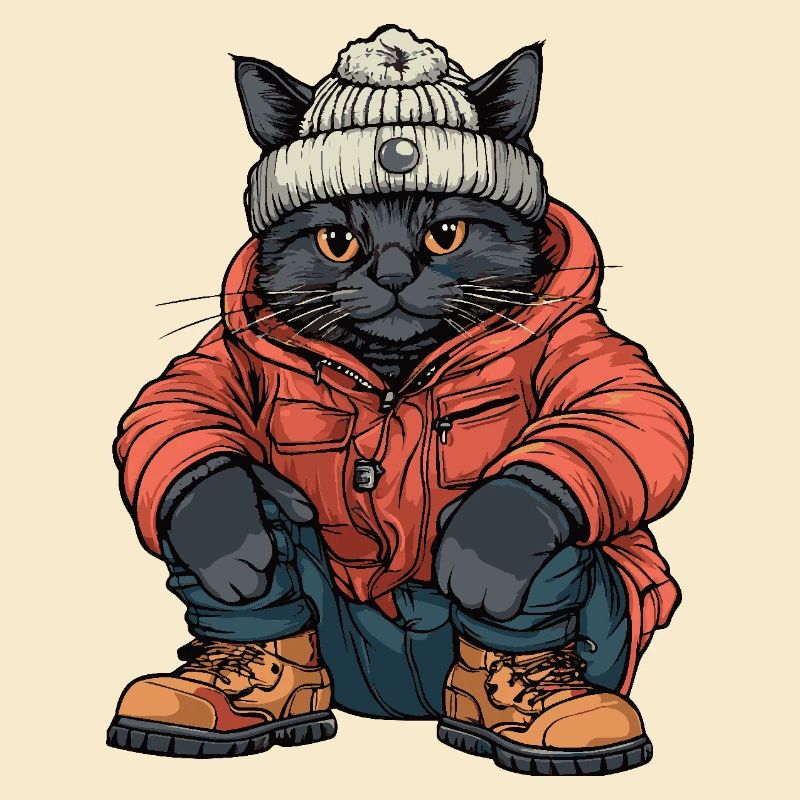 Cat Funny Winter
