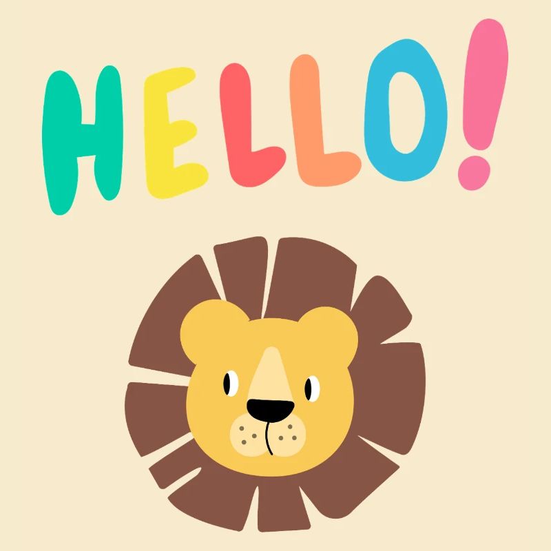 Hello Löwe - Löwenkopf - Geschenkidee - Kinder