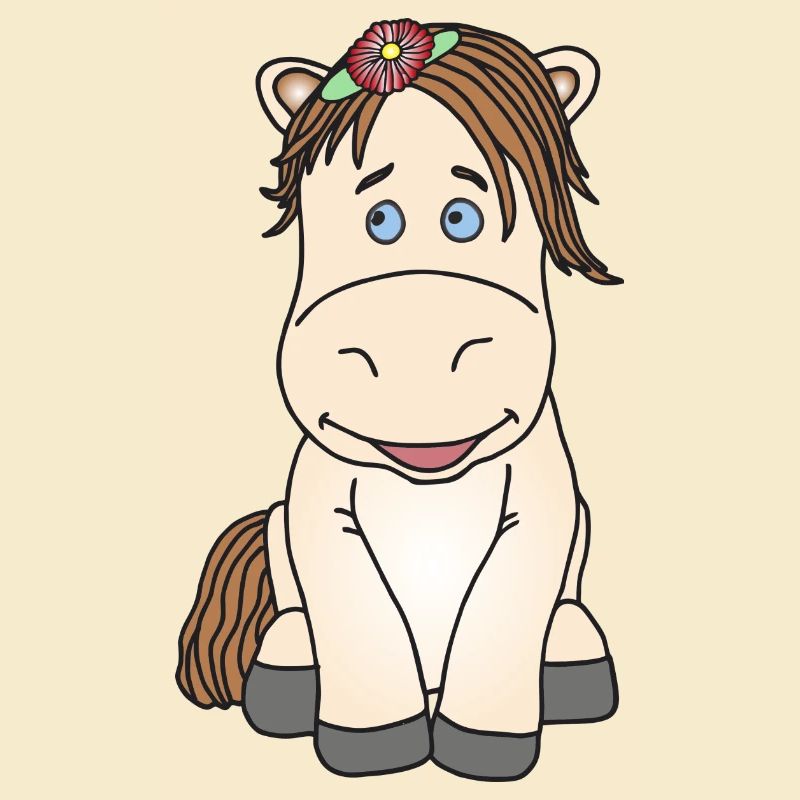 Super süßes Pferd mit Blume