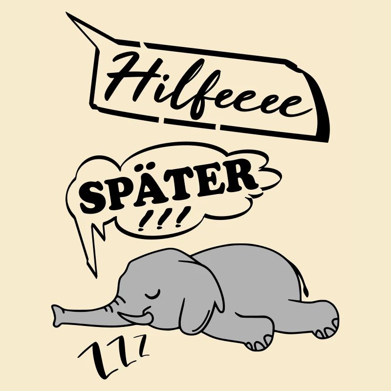 Hilfe Help me Später Schlafen Elefant müde