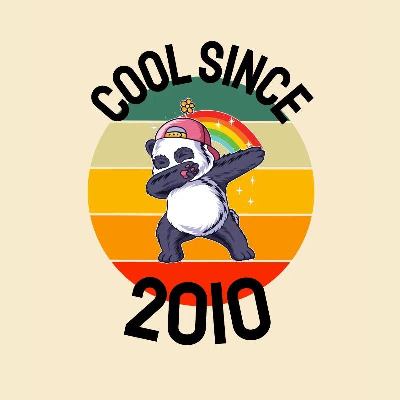 Cool Seit 2010 Retro Dabbing Panda 12. Geburtstag