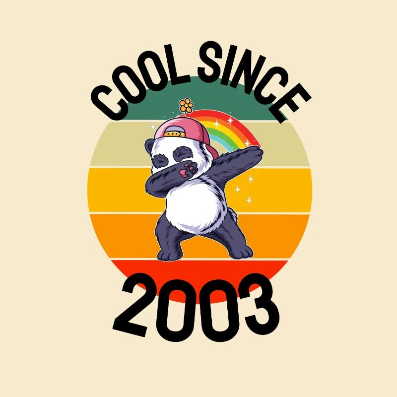 Cool Since 2003 Retro Dabbing Panda 19th Birthday