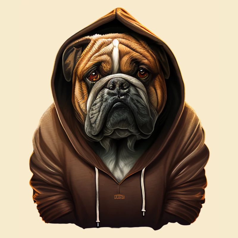 Die coole Pullover-Bulldogge