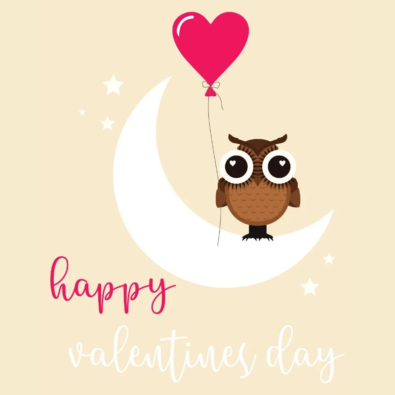 Valentinstags Eule Herz Happy Valentinstag