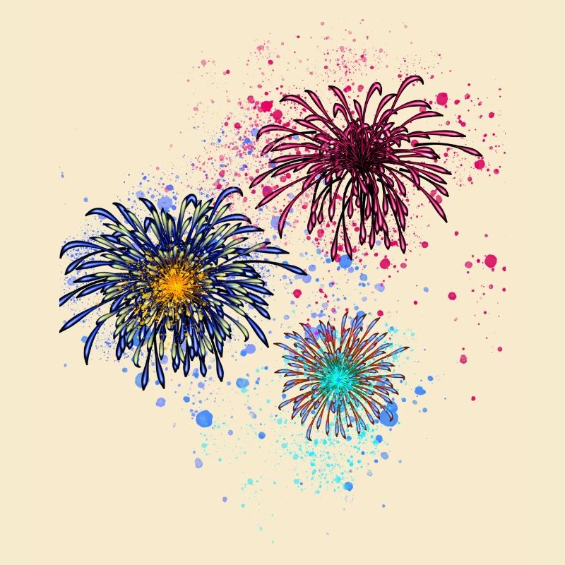 Feux d’artifice,Fusées,Étoiles,Réveillon du Nouvel An,Coloré