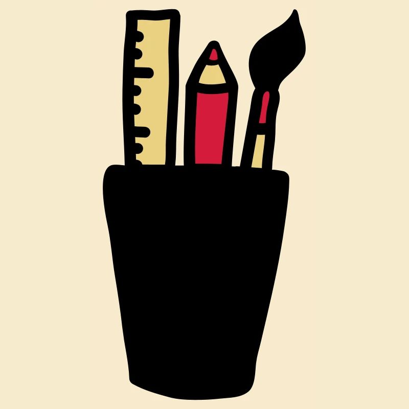 Stift - Pinsel - Lineal
