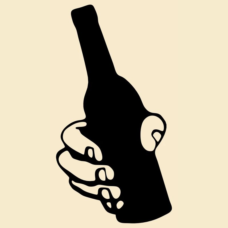 Hand with beer bottle