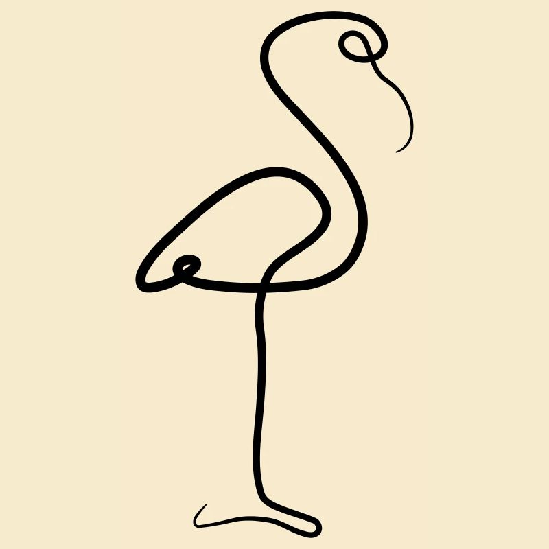One Line Flamingo