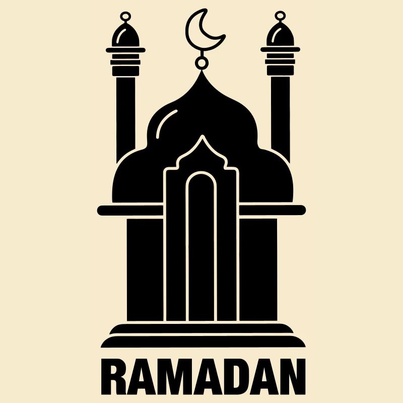 Ramadan text and mosque