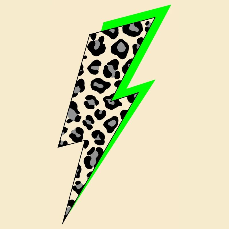 Lightning Leopard Pattern with Neon Shadow