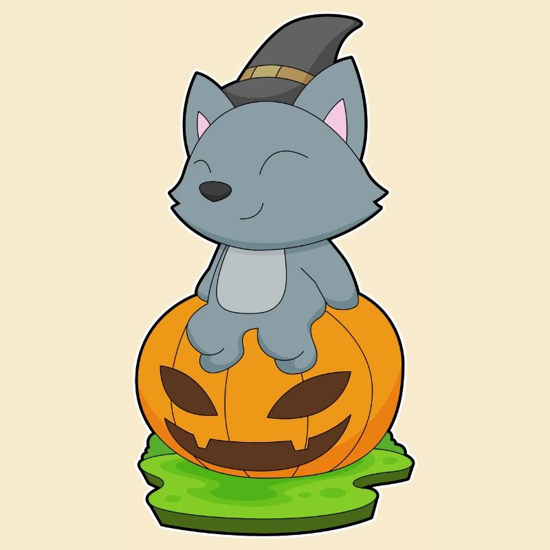 Chat Halloween Sorcière