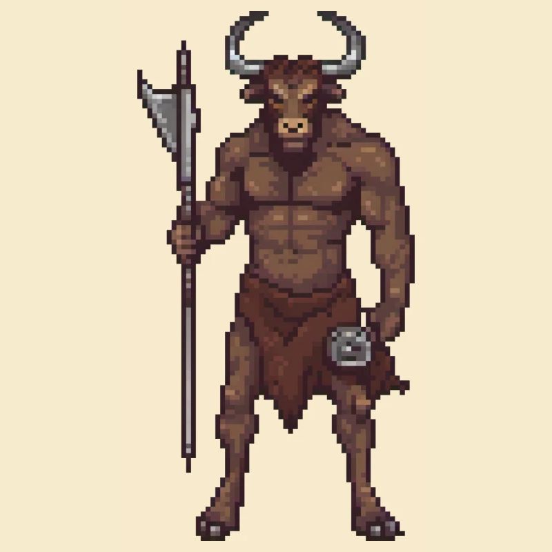Mächtiges Minotaurus-Pixel