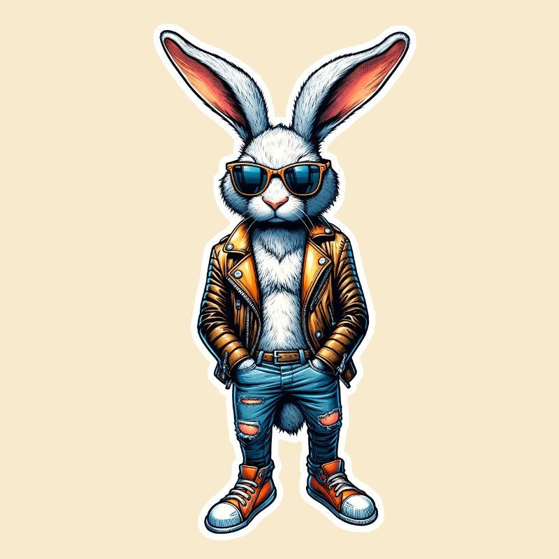 Easter bunny cool with sunglasses
