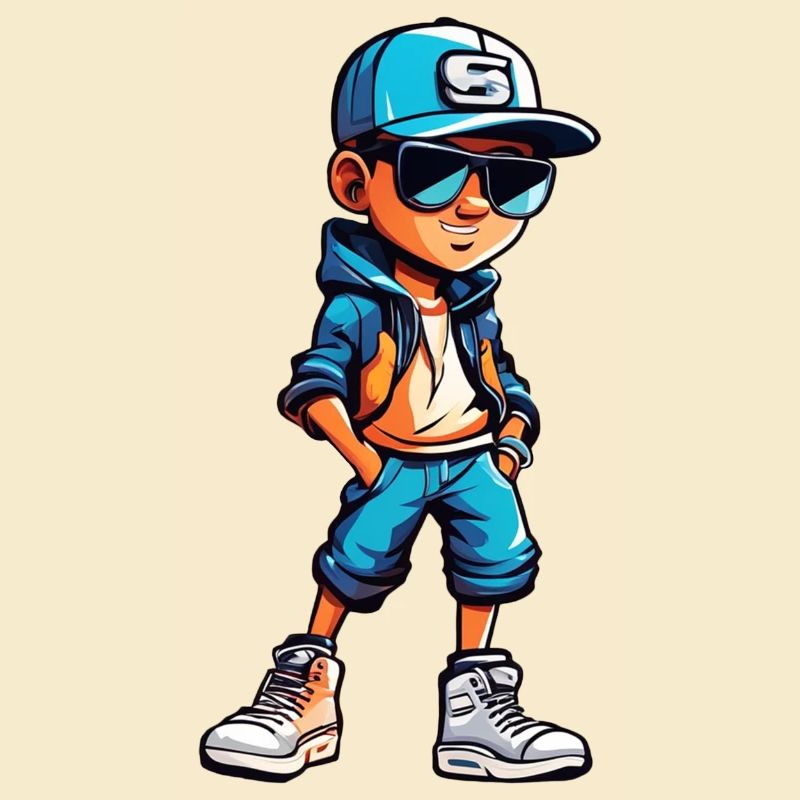 Cooler junger Cartoon-Junge