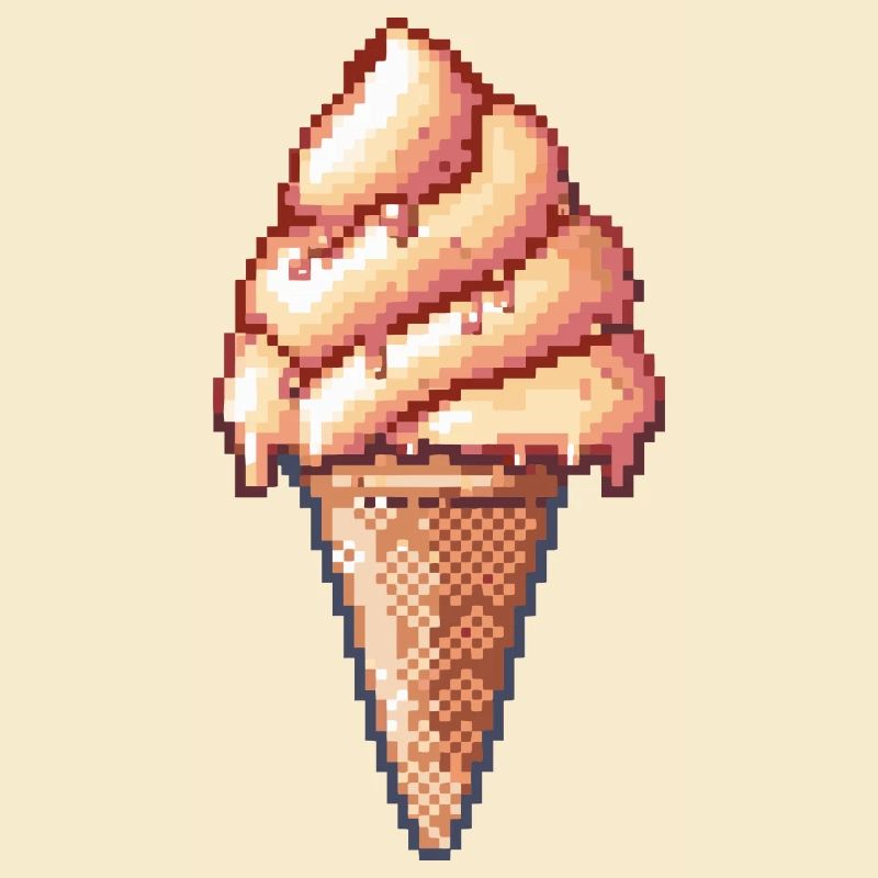 Ice Cream Pixel Symbol