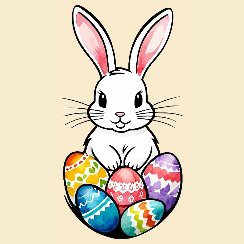 Lapin de Pâques Aquarelle de Pâques