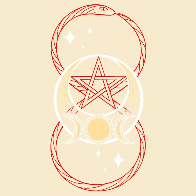 Snake with Infinity Symbol and Triple Moon
