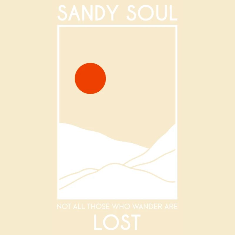 Sand deserts / sand dunes with red sun