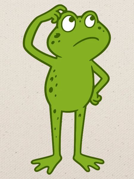Frosch grübelt lustig