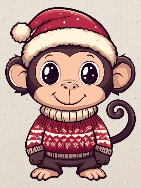 Affe Weihnachten Comic