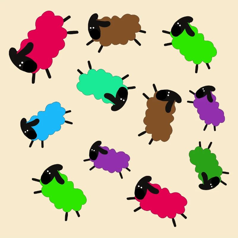 Sheep,Sheep,Illustration,Comic,Mowing
