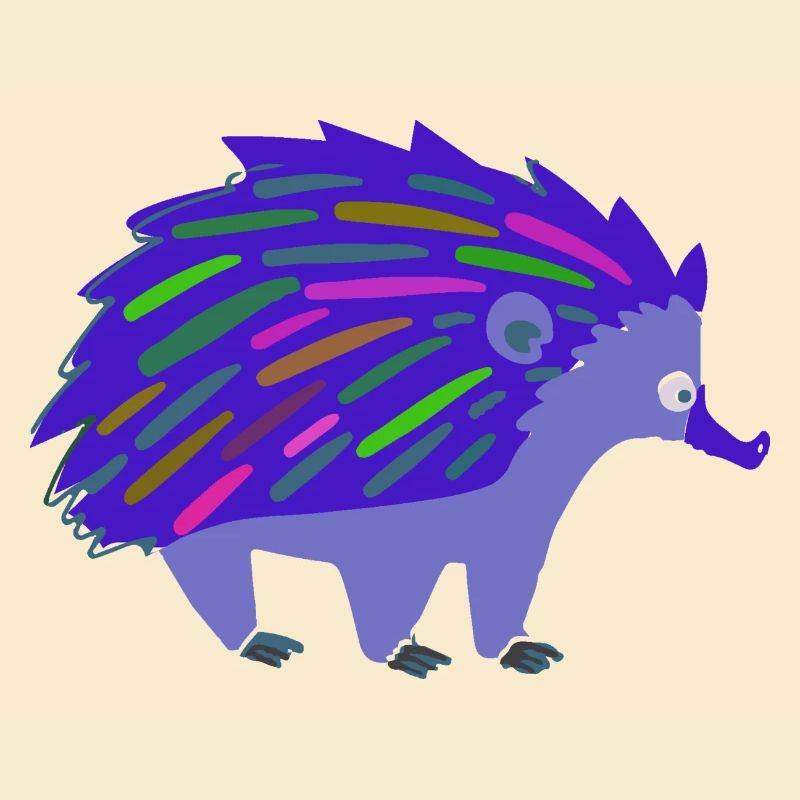 igel,regenbogen,bunt,blau