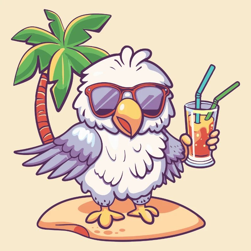 Adler Sommer Strand Comic