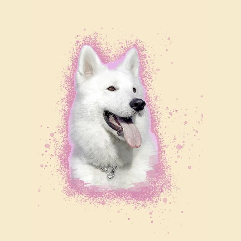 weisser schäferhund,schäferhund,hund,graffiti,rosa