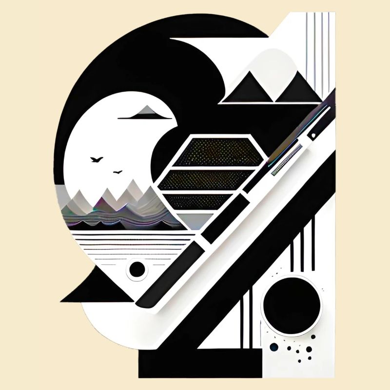 Collage Japan-Stil-Berge