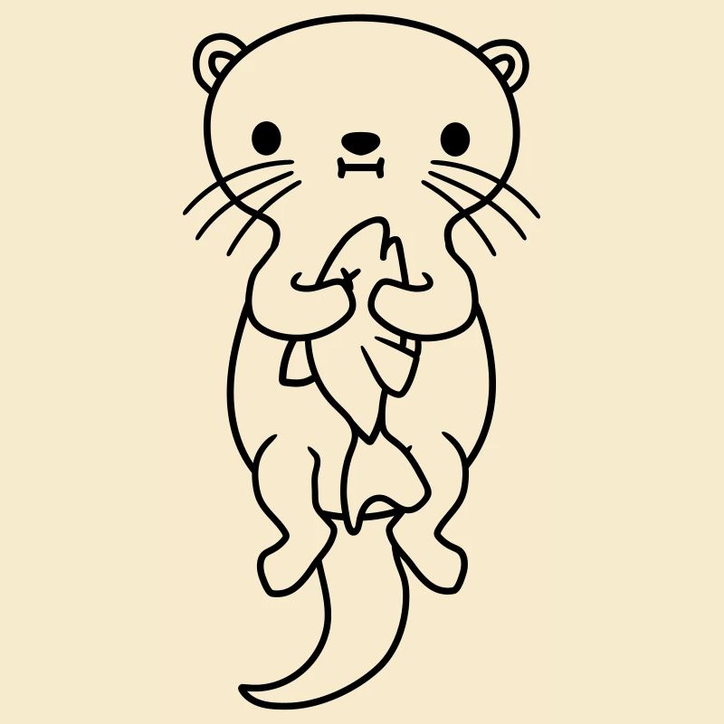 faim d’otter mange du poisson