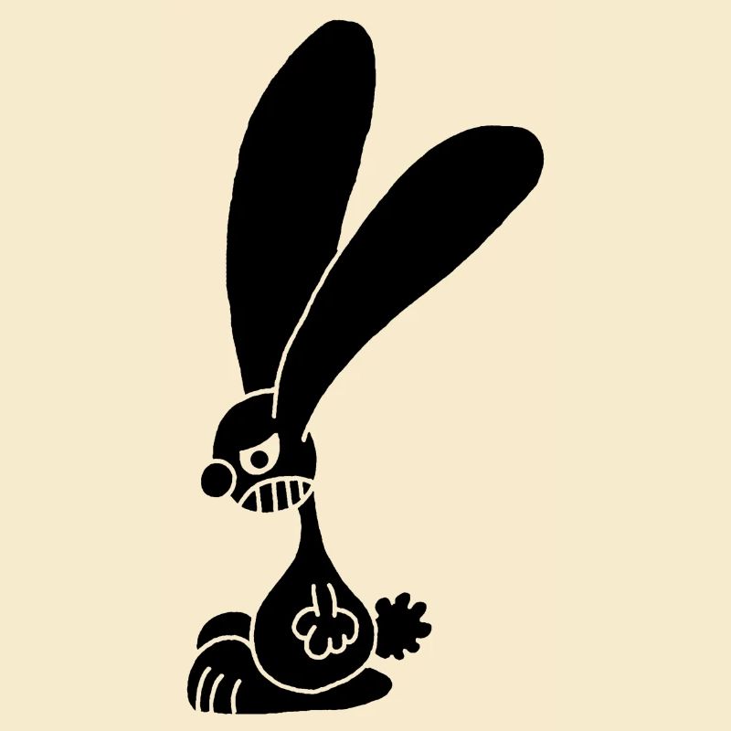 Grumpy black rabbit