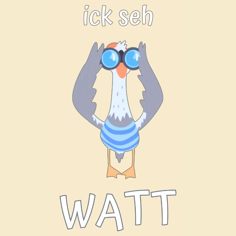 ick seh watt Möwe Fernglas