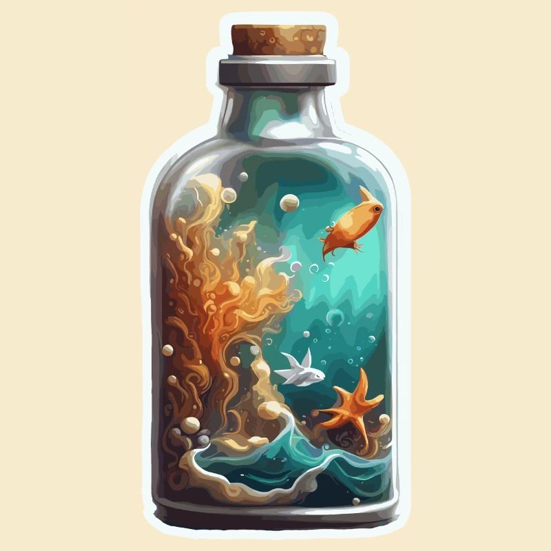 Magic Bottle / Cork / Underwater / Fish