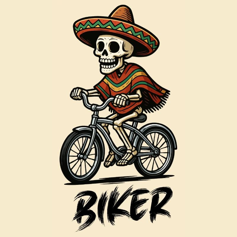 Skelett Radler Sombrero