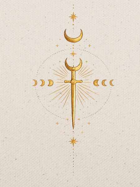 Goldenes Himmlisches Schwert-Emblem