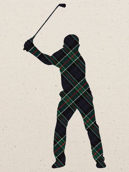 Tartan-Golfer-Schwung-Silhouette