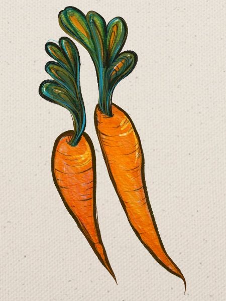 Aquarell Karottenduo-Illustration