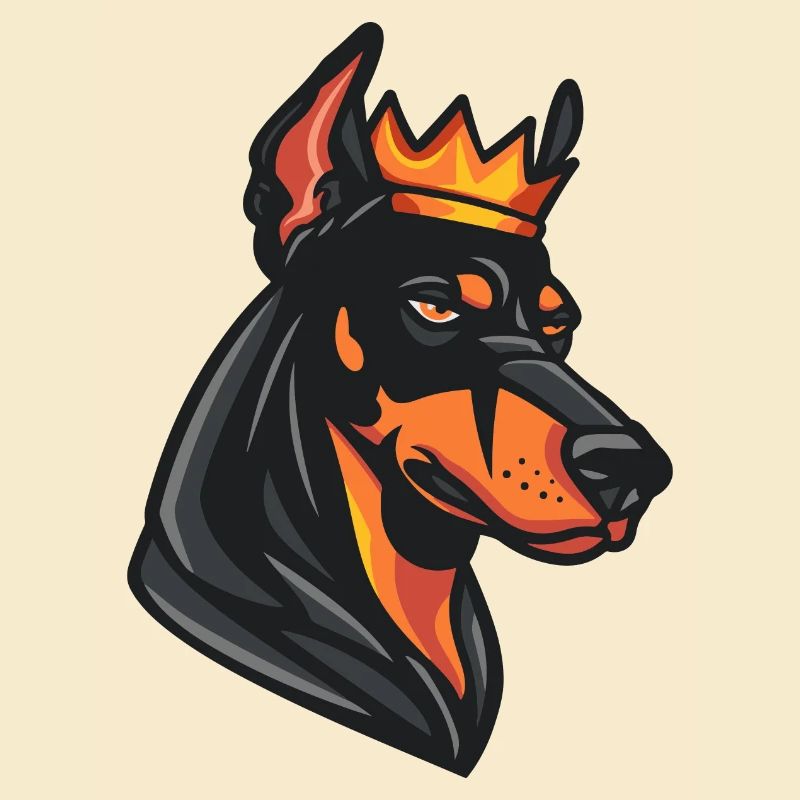 Doberman Hund Krone