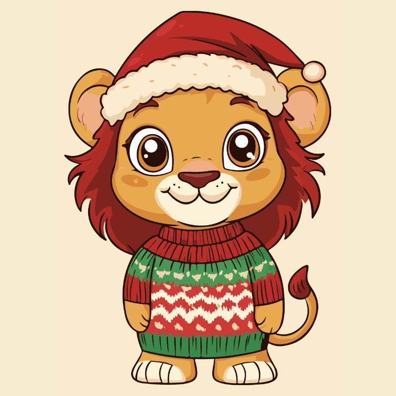 Löwe Weihnachten Comic