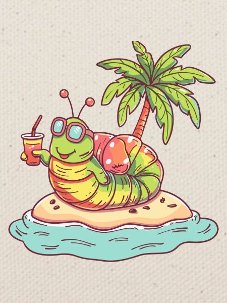 Wurm Sommer Strand Comic