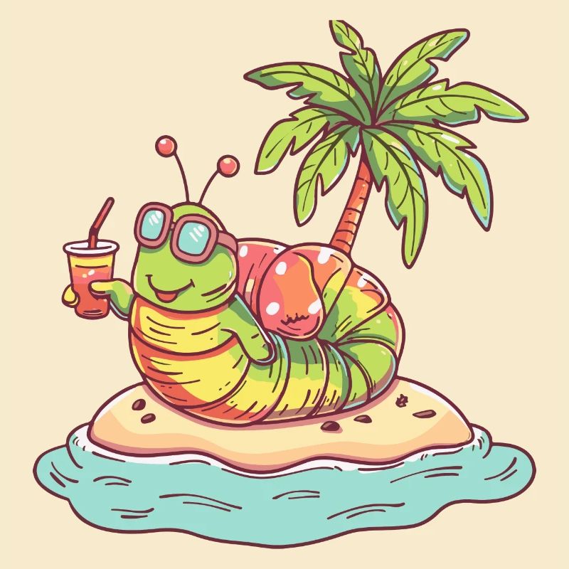 Wurm Sommer Strand Comic