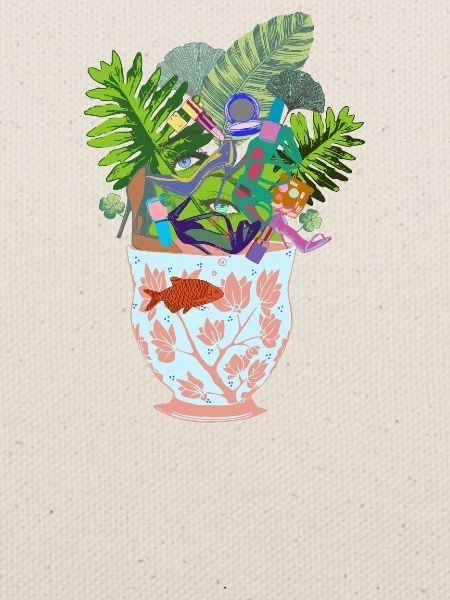 Vase mit Augen