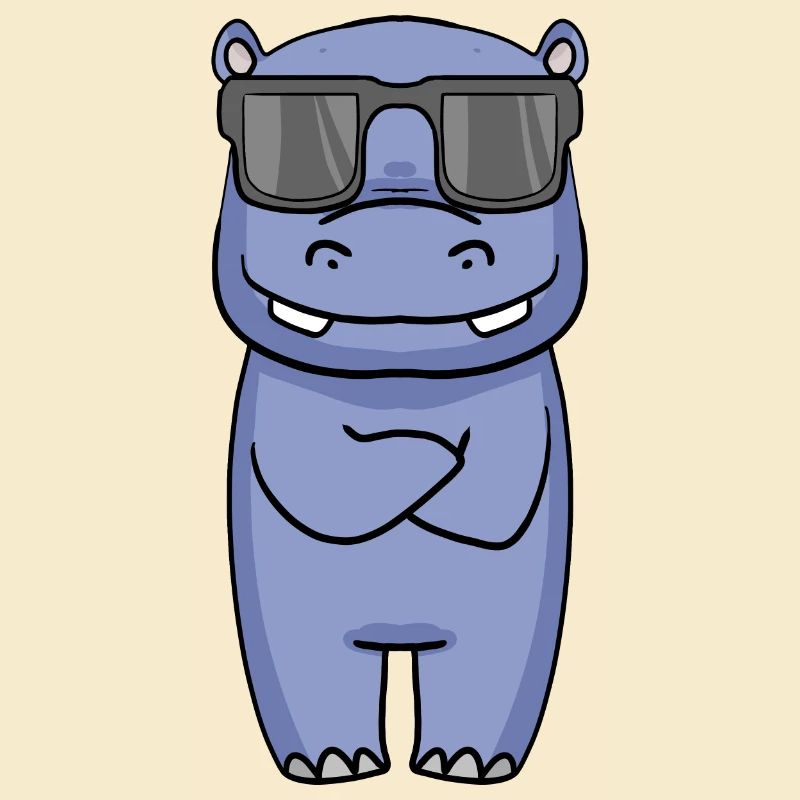 cooles Nilpferd mit Sonnenbrille