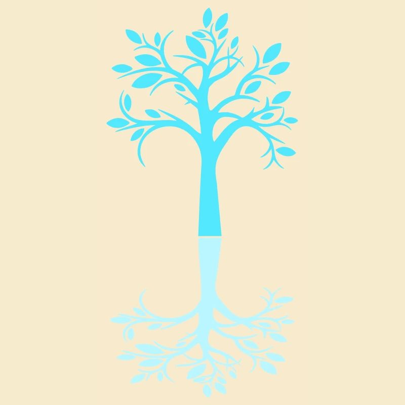 Blauer Baum Wald Bäumchen Schatten Cool Silhouette