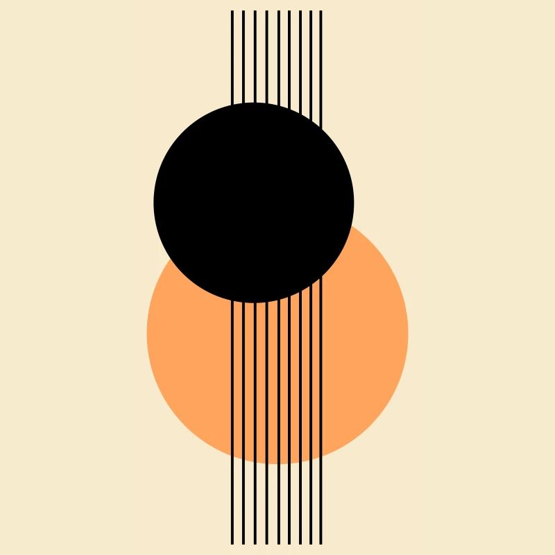 Abstraktes geometrisches Design Orange Schwarz